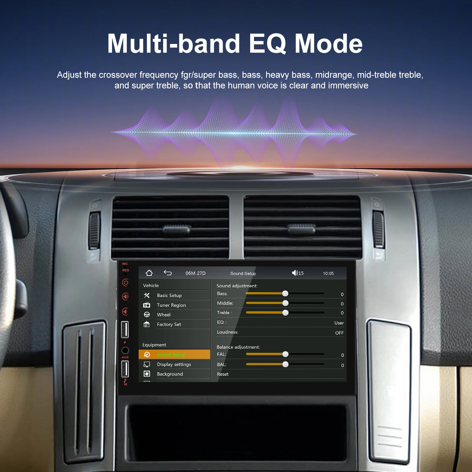 Podofo 1Din 7'' Auto-Multimediaplayer Kabelloses Carplay Android Auto Mirror Link Universeller Auto-MP5-Player Bluetooth FM DVR AUX-IN – Detail 9
