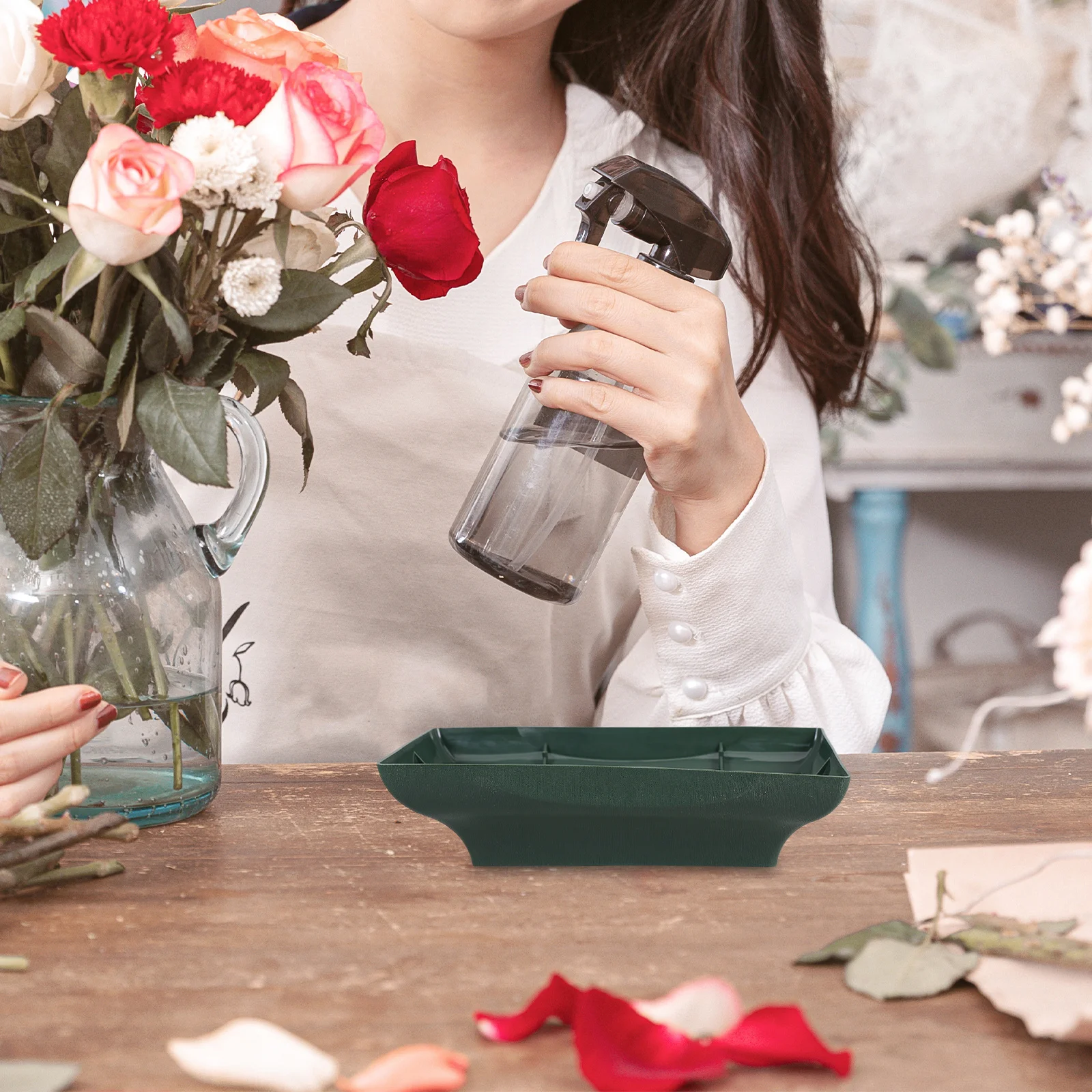 2Pcs Flower Mud Holder Floral Arrangement Foam Tray for DIY Flower Decoration Wedding Centerpiece Floral Foam Tray