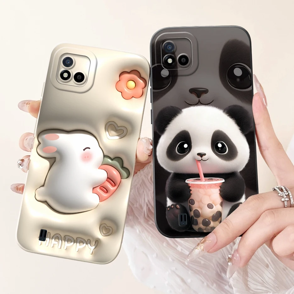 For Realme C11 2021 Case RMX3231 Cute Panda Cartoon Cover Soft Silicone Phone Case For Realme C11 2020 RealmeC11 2021 Back Cover