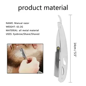 Professional barber manual shaving for men, straight edge, stainless steel, folding shaving with blade 10 Main Sales Barber Shop - №10