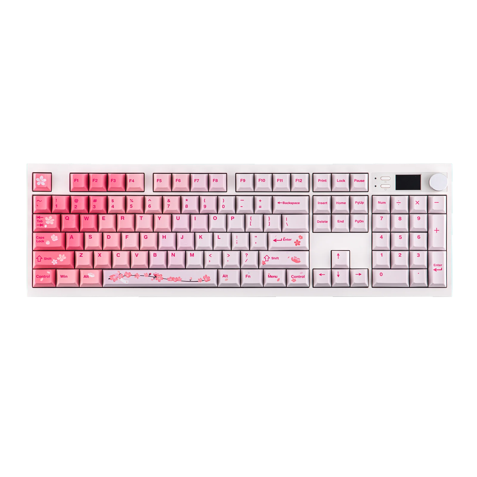 EPOMAKER QK108 QMK/VIA Full-Size ANSI US Layout Hot-Swap Bedraad/Bluetooth/2.4Ghz Draadloos mechanisch toetsenbord met scherm en knop