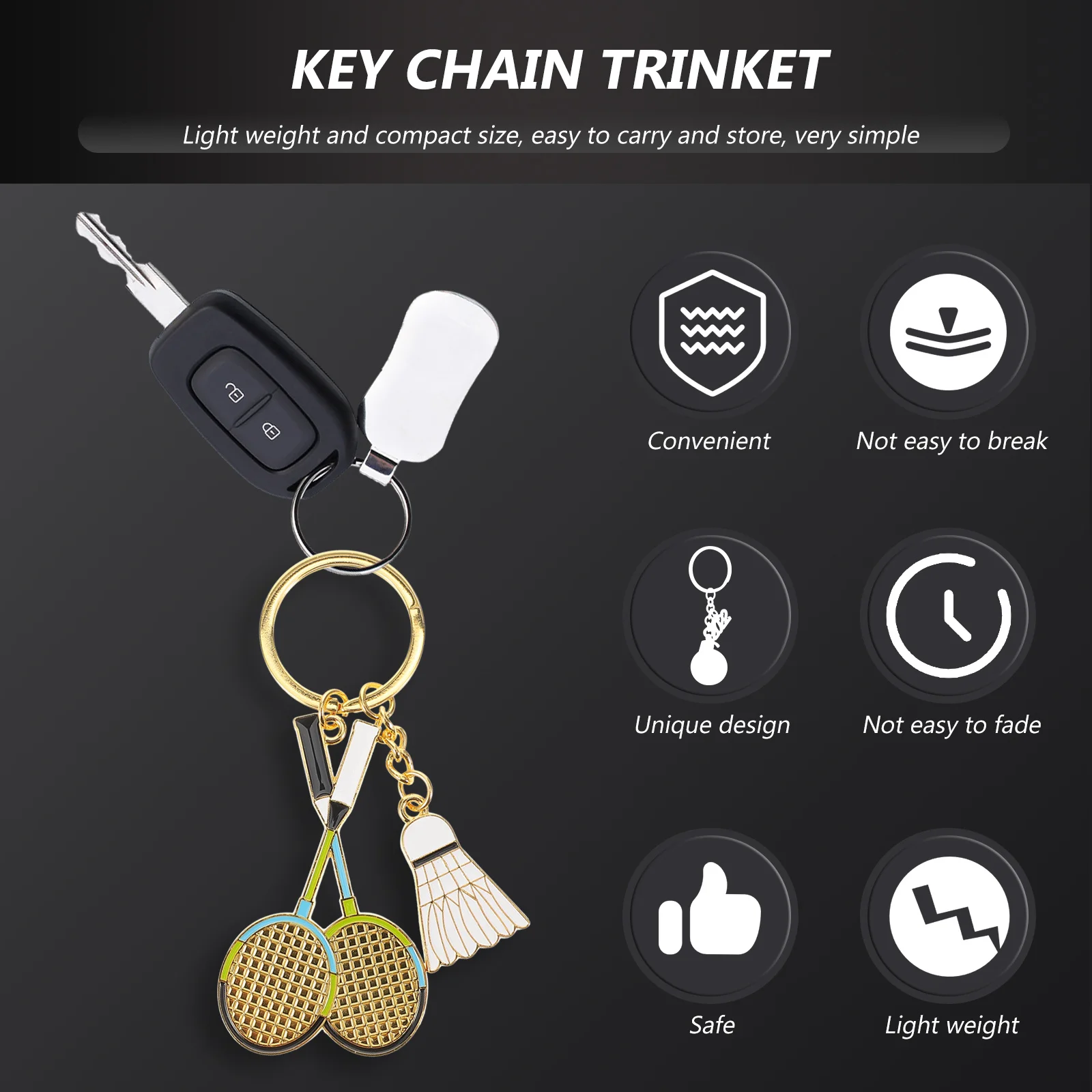 الريشة المفاتيح المعدنية الزخرفية دائم قلادة حلقة رئيسية حقيبة معلقة حلية مفتاح سلسلة الرياضة هدية للمراهقين