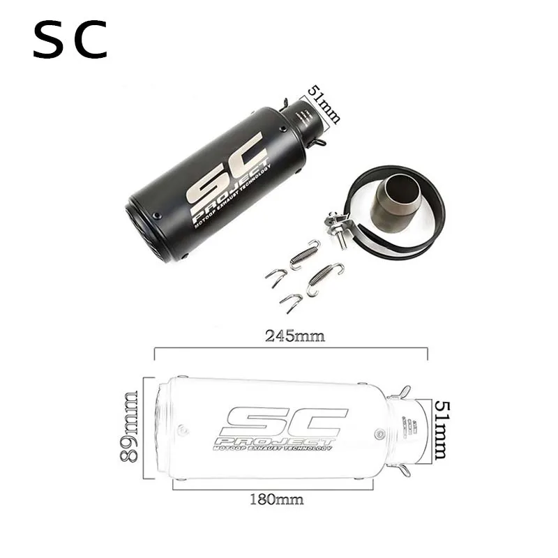 51mm universal motorcycle SC exhaust muffler steel strip Db Kill 900 Z1000 Cbr600 S1000RR Mt07 Mt09