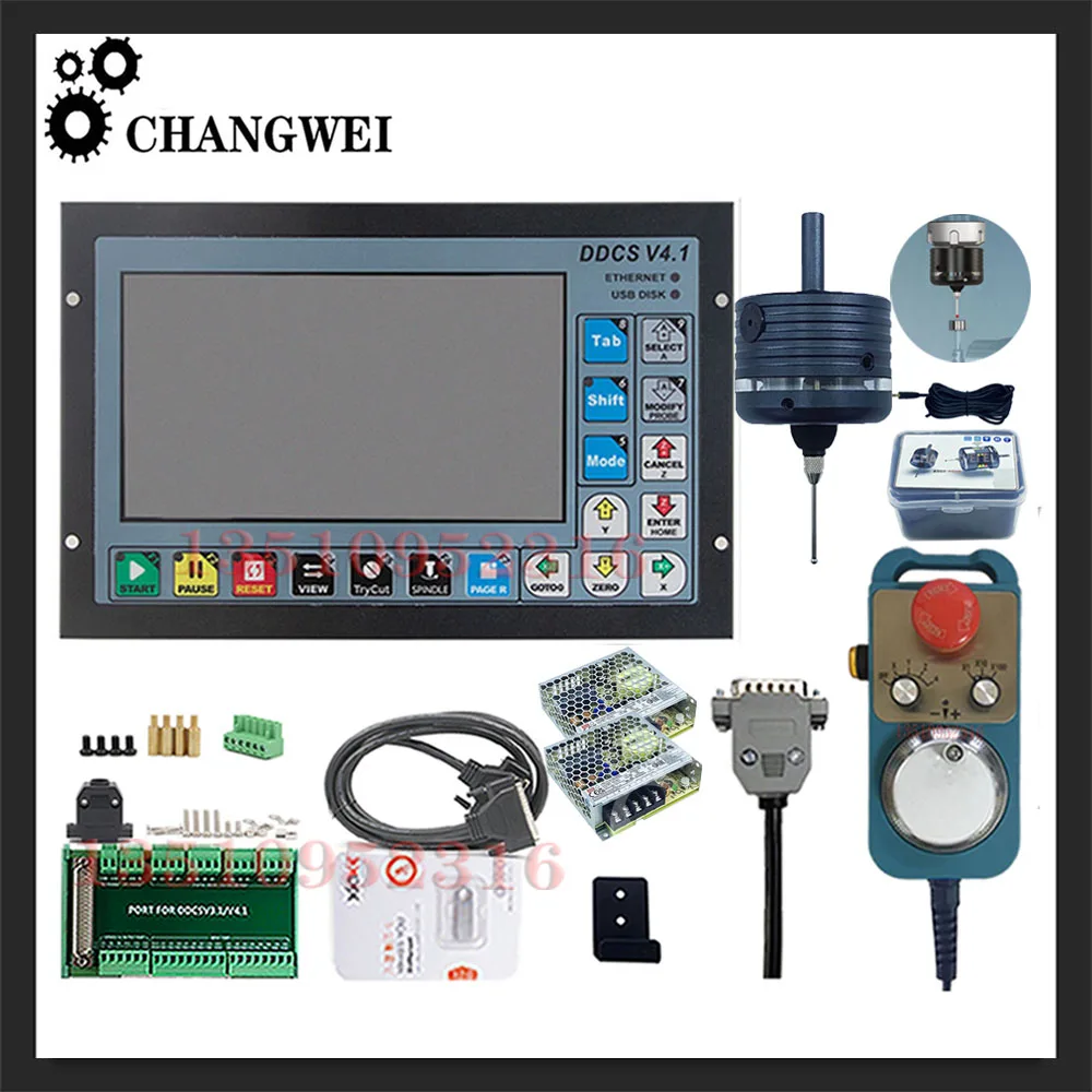 DDCSV3.1/DDCSV4.1 offline controller supports 3/4 axis USB interface and 3d edge finder for engraving and milling machine