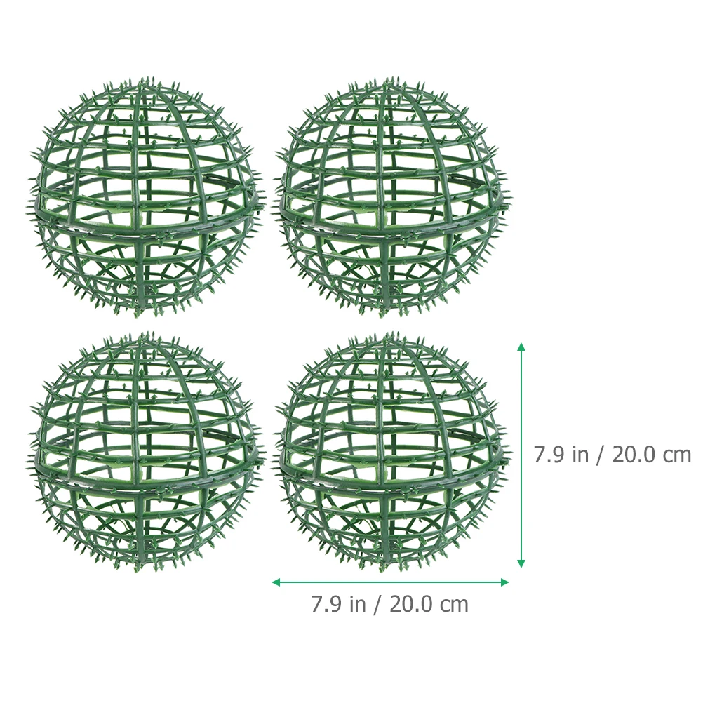 4 قطعة كرة زهرية رف البلاستيك تشكيلة زهور الرف Diy بها بنفسك باقة أصحاب خشب البقس الكرة دعم قفص حفل زفاف حديقة ديكور #3
