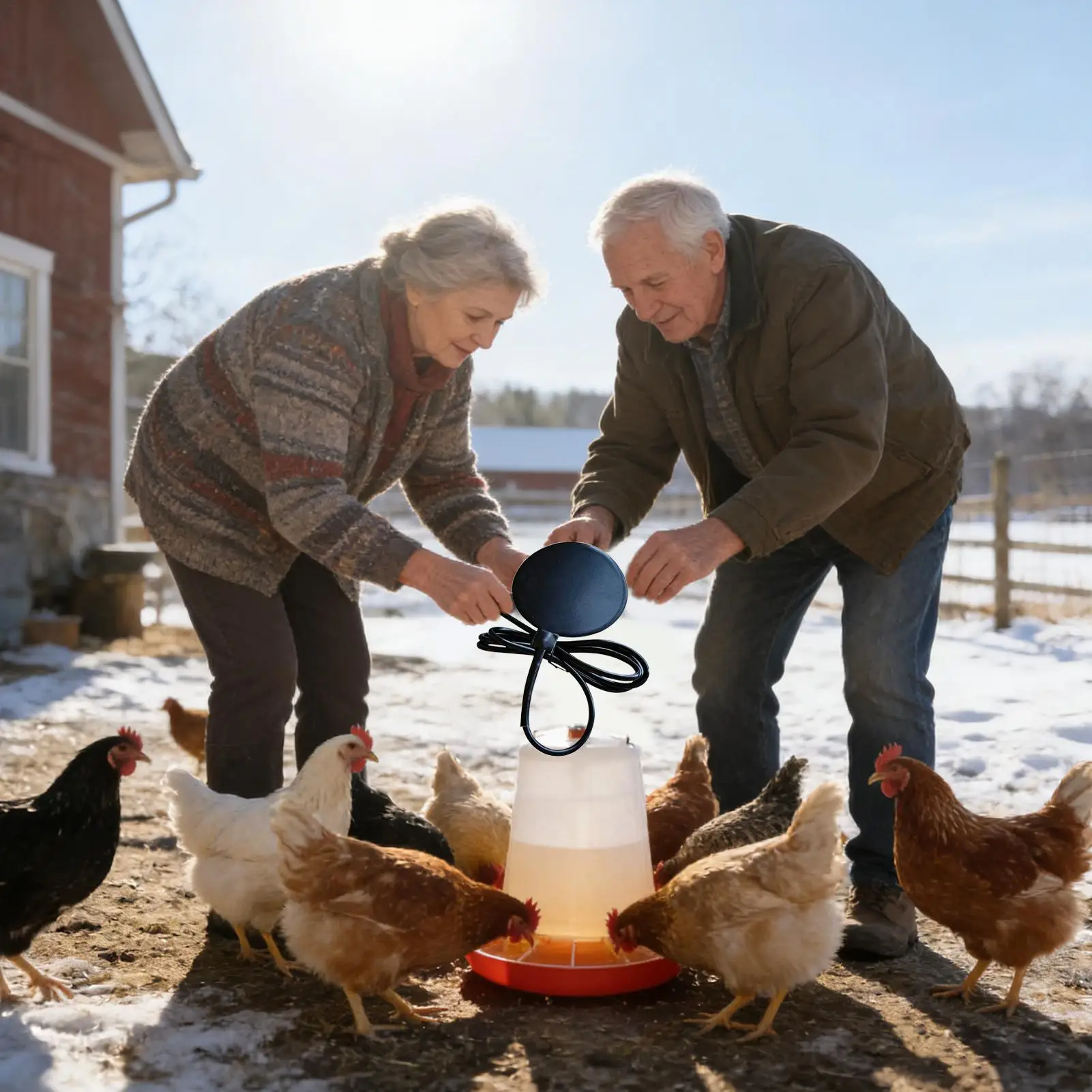 

Poultry Waterer Heater Cold Weather Drinking Equipment Chicken Waterer Heater For Winter For Farm Coops Duck Rooster Turkey