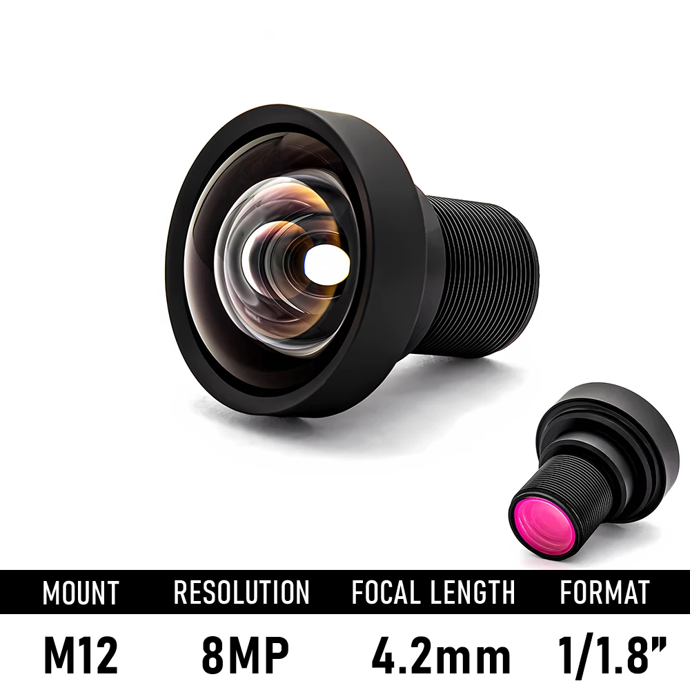 

8MP HD CCTV Security Camera Lens 4.2mm No Distortion Aperture F1.8 Format 1/1.8" With 650nm IR Filter For Surveillance Camera