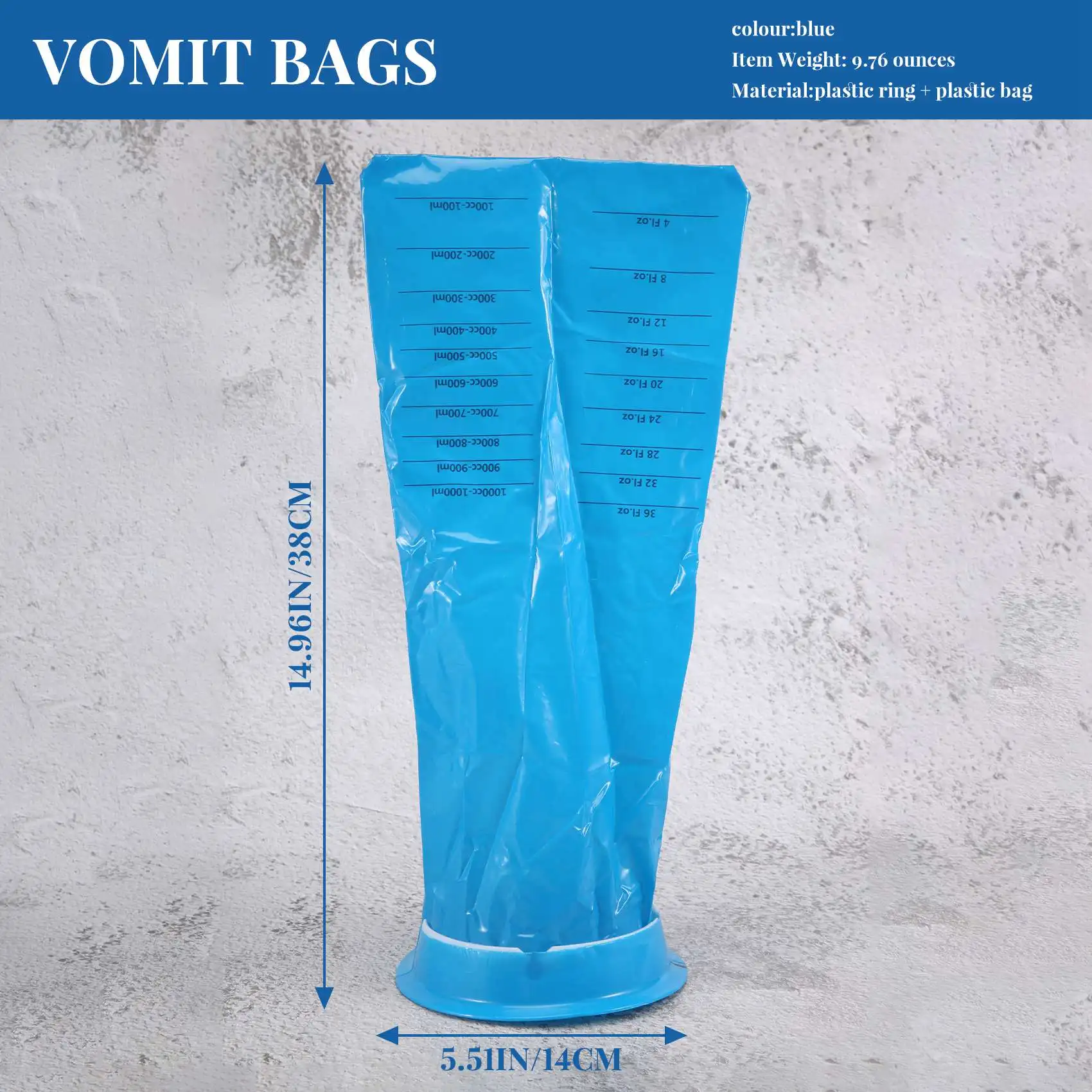 20Pcs Disposable Vomit Bags , Emesis Bags, Aircraft & Car Sickness Bag, Nausea Bags for Travel Motion Sickness TQ