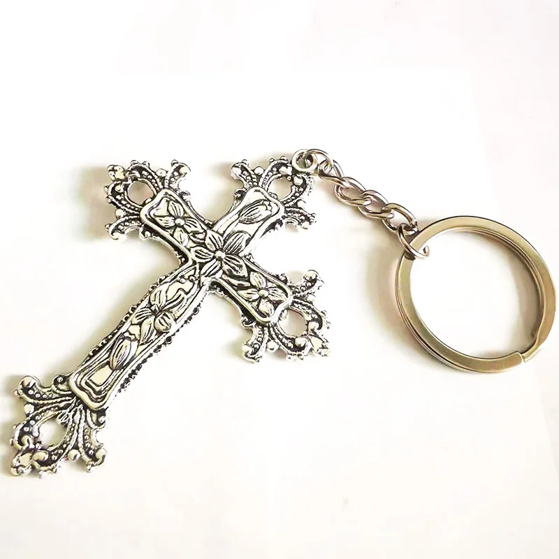 1pcs Vintage Goth Cross Keychain Car Women Men Bag Accessories Jewelry Gifts Keyrings Wholesale Holder