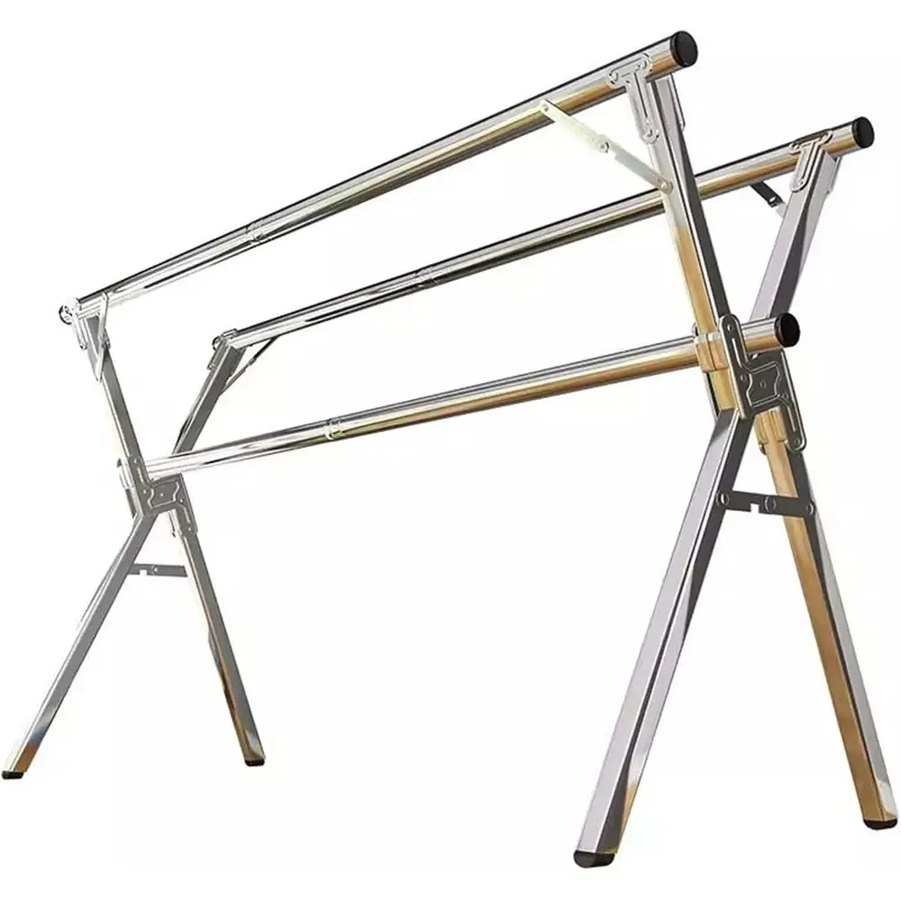 Adjustable Outdoor/Indoor Folding Laundry Rack, Large Retractable Drying Space (160cm)