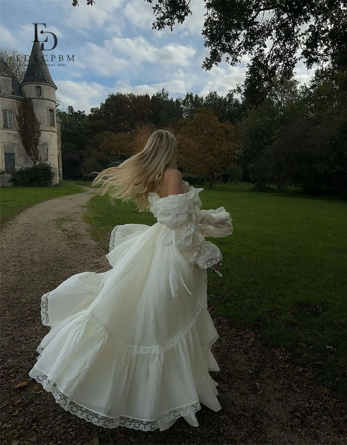 EDECPBM A-line Luxurious Evening Dresses for Special Occasions Lace Women's Evening Dress Customized Off the Shoulders Lolita image 6