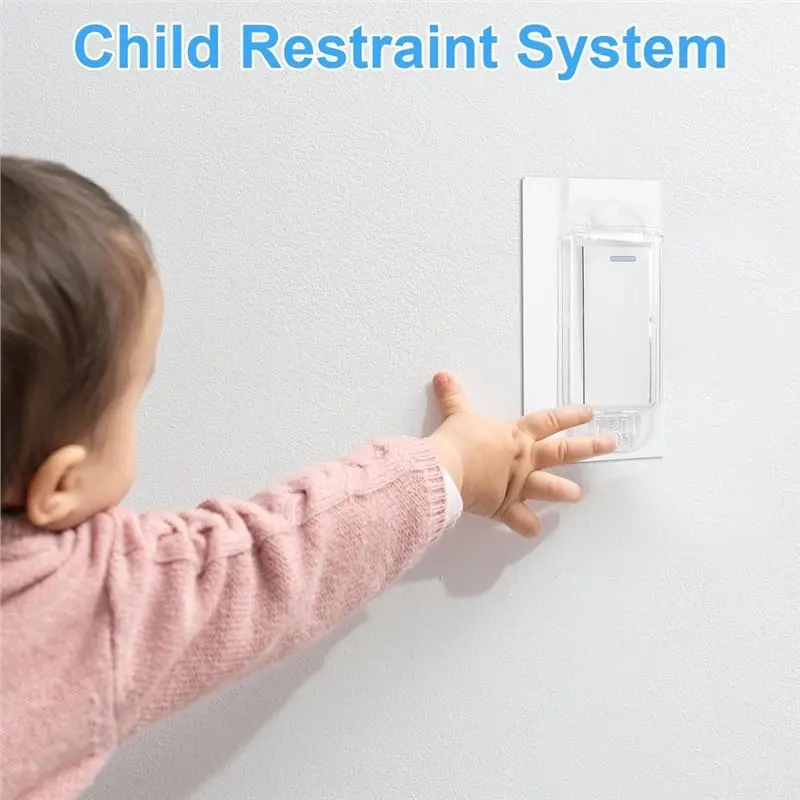 B23B Rocker Wall Switch Guard 4 Pcs Child-Proof Light Switch Cover Baby-Proof Safety Plate For Home And Office Applications
