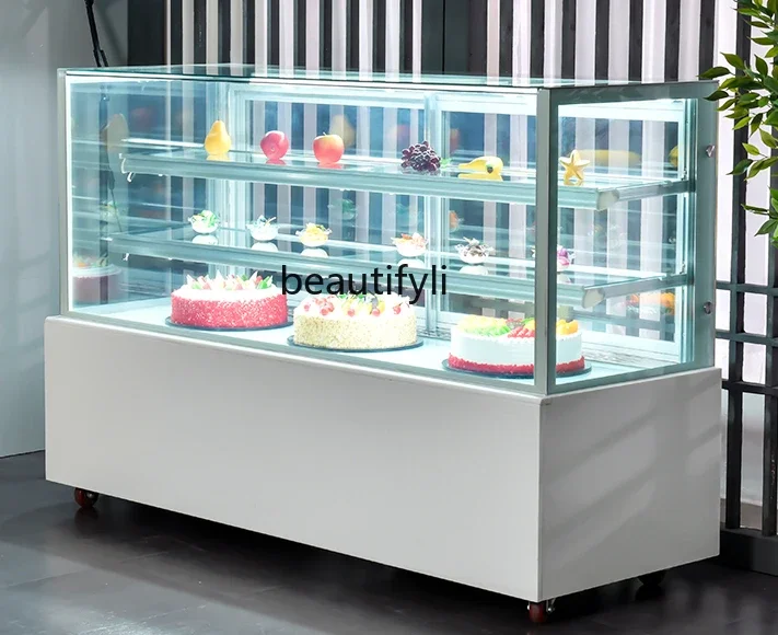 

Cake Show Case Commercial Small Dessert Cabinet Western Bread Refrigerated Right Angle Cooked Fruit Fresh Cabinet