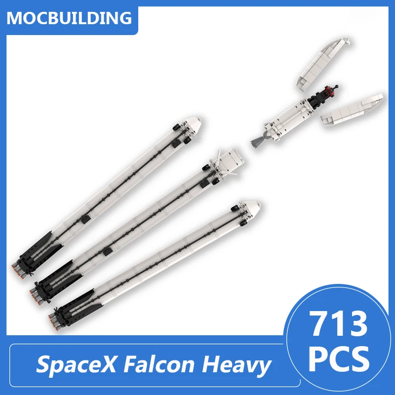 SpaceX Falcon Heavy 1:110 Scale Model Moc Building Blocks Diy Assemble Bricks Space Educational Creative Display Toys Xmas Gifts