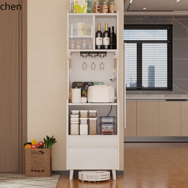 

solid wood dining side coffee cabinet kitchen integrated wall storage tea cabinet