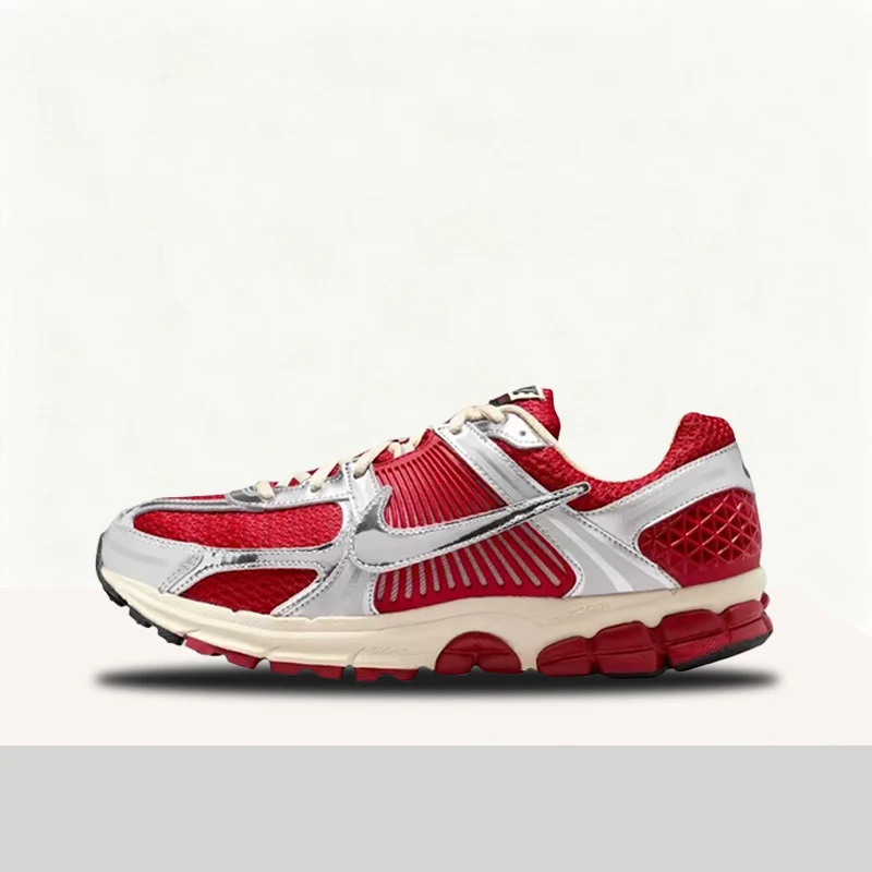 Nike Zoom Vomero 5 Festive Trend Fashion Comfortable Breathable Rebound Low-Top Running Shoes Men's Red Silver IM3486-600