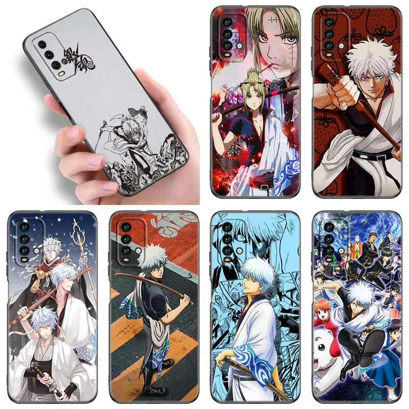 Casing ponsel hitam Anime Gintama untuk Xiaomi Redmi 11 Prime 11A 12C 13C A1 A2 Plus A3 12 4G 10 13R 5G 9A 10A 9C 10C 9i 12R Note 9T