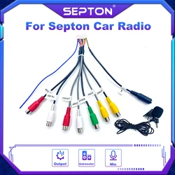 SEPTON Car Stereo Radio RCA Output Wire Aux-in Adapter Cable Car Accessories 20 Pin Universal Cable Adapter Wiring Connector