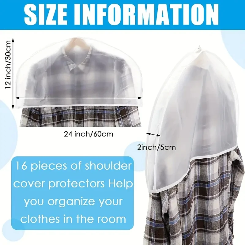 1-40PCS Transparent Half Pack Clothes Dust Cover Half Suit Cover EVA Waterproof Clothes Dust Cover Coat Stain Protection Cover