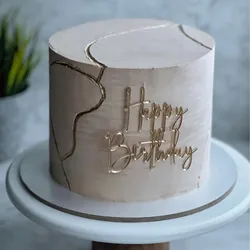Gold Happy Birthday Acrylic Happy Birthday Cake Topper Butterfly Birthday Cake Topper for Baby Birthday Cake Cake Decorations