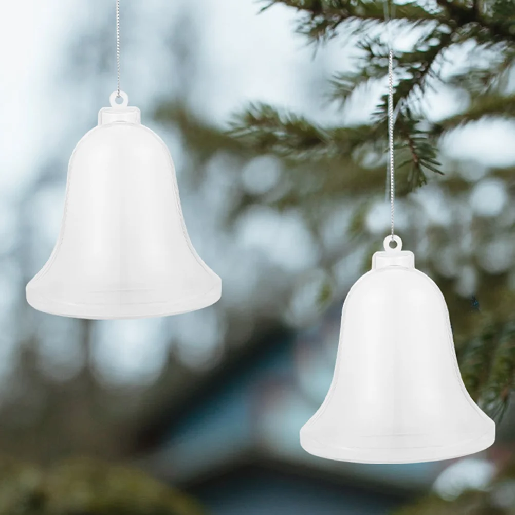 

12 Pcs Bell Shaped Fillable Plastic Balls 8 7x8 5cm Boxes Fillable Bell Shaped Ball for Christmas Tree Hanging