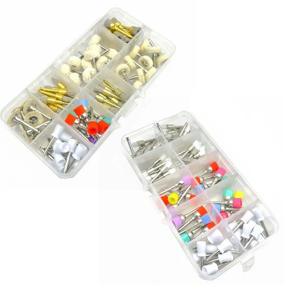 

80pcs/set Dental Materials Prophy Prophylaxis Brush Cup Nylon/Alumina Polishing Brushes RA Shank 2.35mm Dentistry Polisher