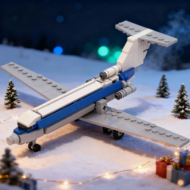 

214 деталей MOC: Конструктор-модель самолета Яковлев Як в ливрее Аэрофлота, рекламная модель авиакомпании, архитектурные блоки, рождественский подарок, развивающая игрушка