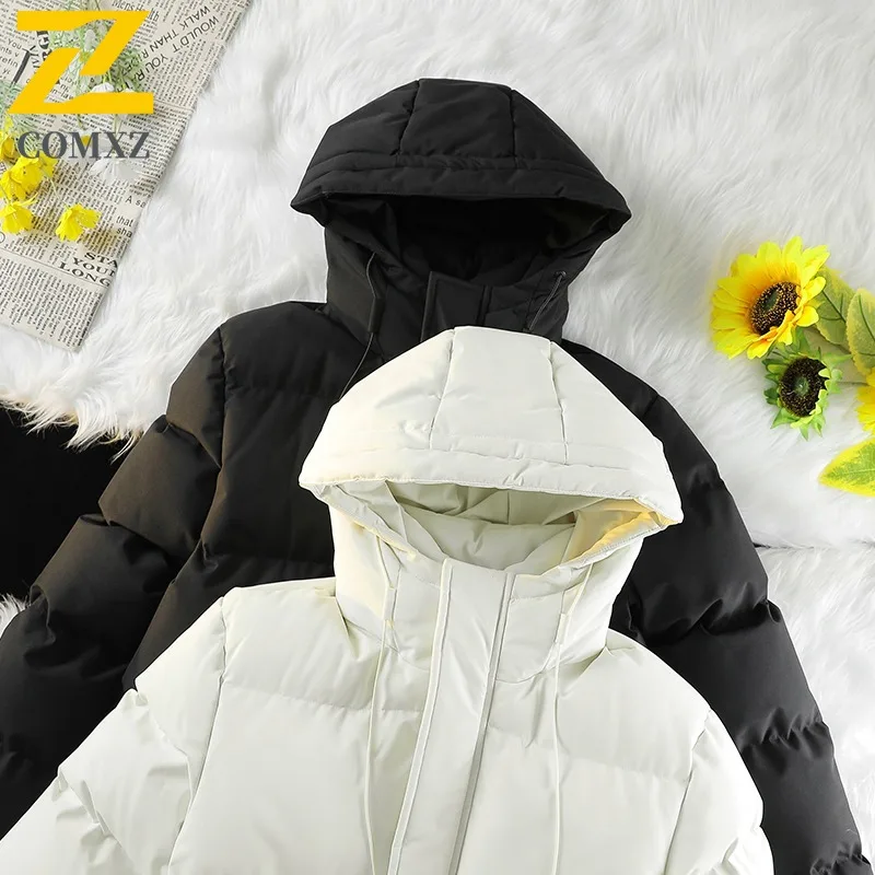 COMXZ مقنعين عادية فاخرة وسادة مبطنة للرجال تخفيف مهمة الباردة برهان سترة الأعمال الترفيه دافئ سميكة الشتاء ملابس جديدة