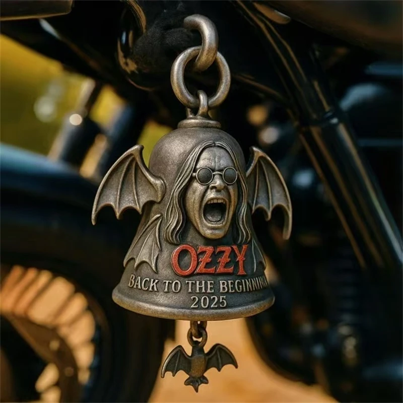 Motorcycle Bell Ozzy Engraved Rocker Brass Biker Charm Helmet And Handlebar Accessory Perfect Gift For Bikers Halloween