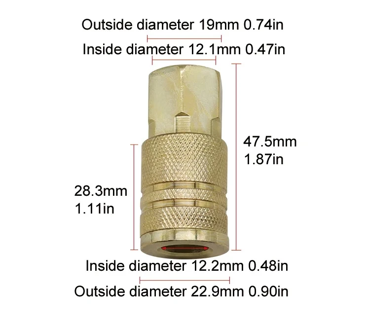 5Piece Brass Quick Coupler Air Hose Line End Connector 1/4