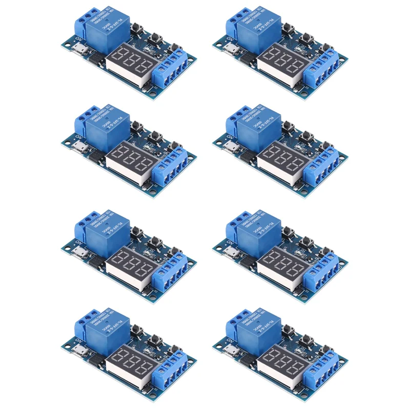 

B27B 8X HW-521 Digital Time Delay 1 Way Relay Trigger Cycle Timer Delay Switch Circuit Board Timing Control Module