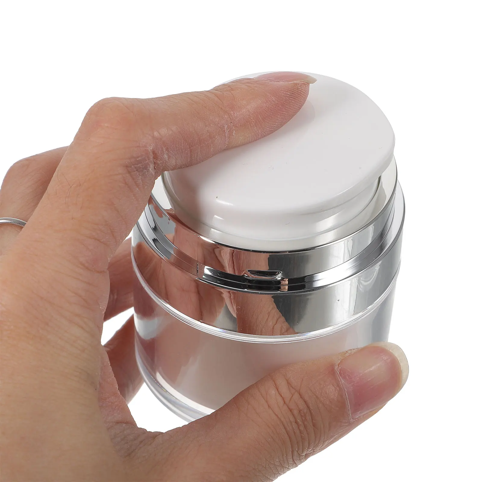 

2pcs Pump Cream Jar Travel Containers Leak Proof Portable Dispenser Moisturizer Storage Bottle Toiletries