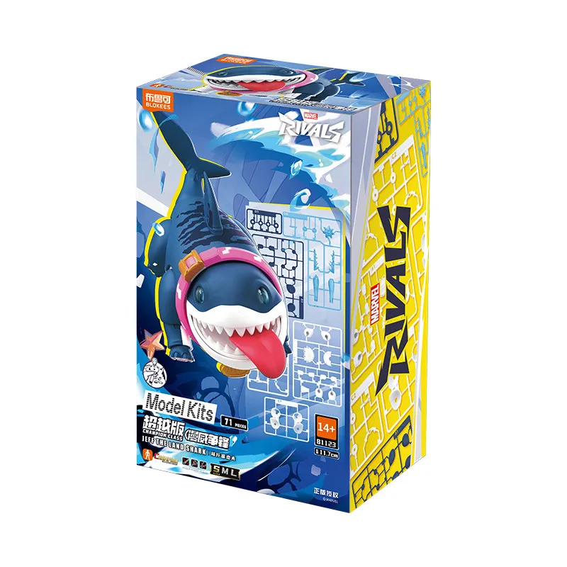 Special OfferBlokees Rivals Assemble Mol Kit Jeff The Land Shark Invisible Woman SpirMan 36 Articulated Joints Posable Action Fi