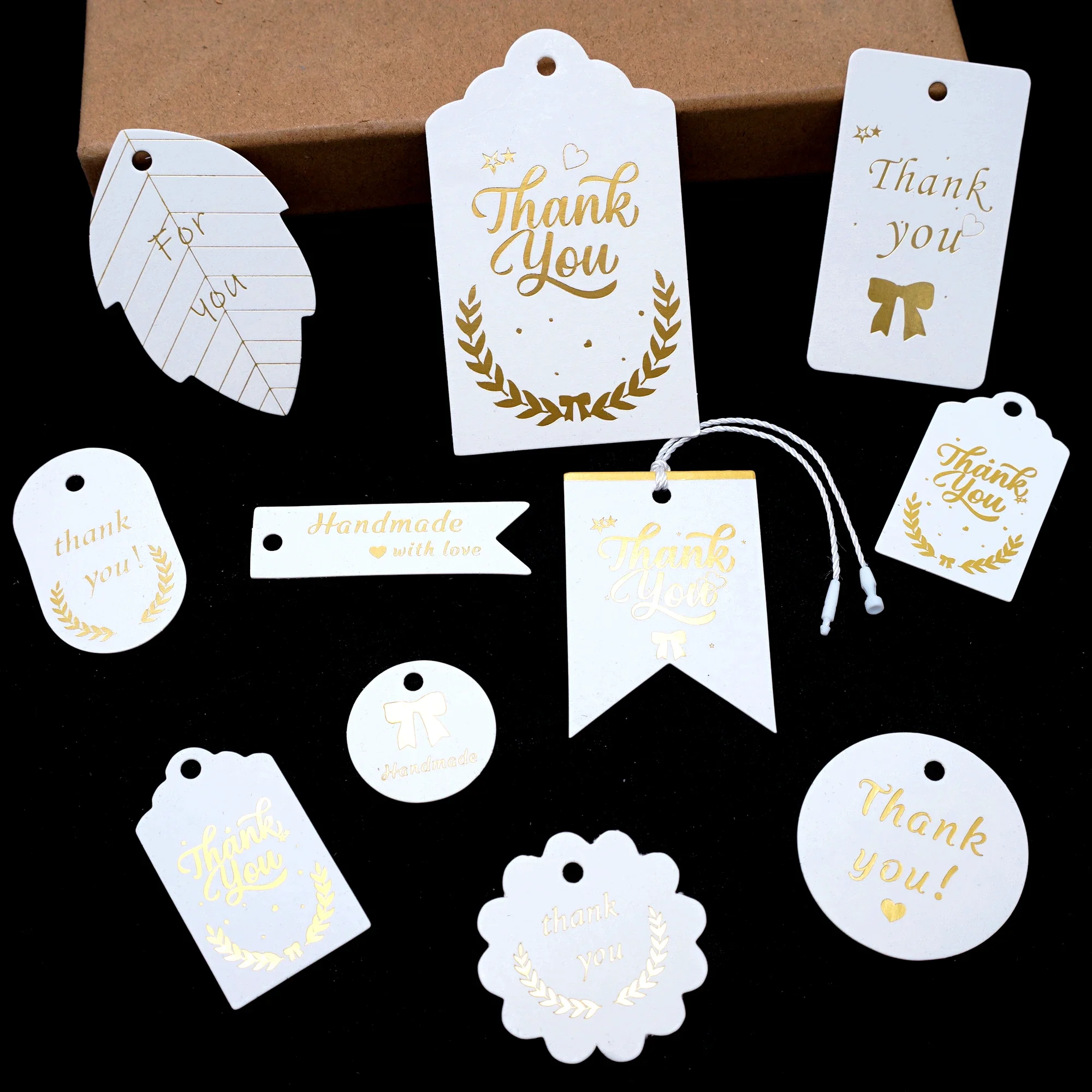 Timbratura in oro bianco grazie Tag fatti a mano etichette regalo matrimonio grazie Tag grazie etichetta bomboniera stampabile 20 pezzi