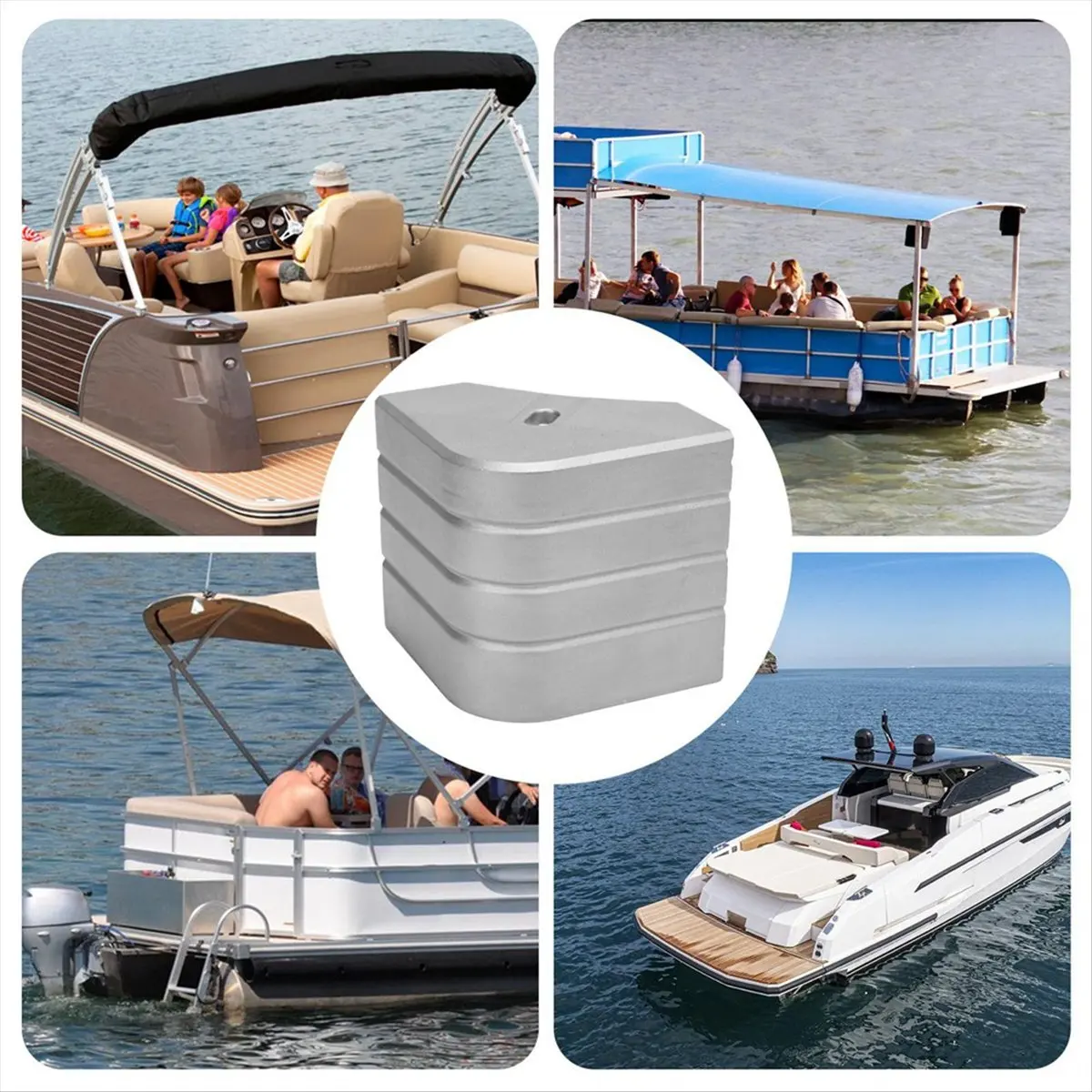 DT81 Pontoon Boat Parts Aluminum Pontoon Boat Corner Guards 90 Degree Rounded Dock Guards for Bunk Roof Fishing RV Guards