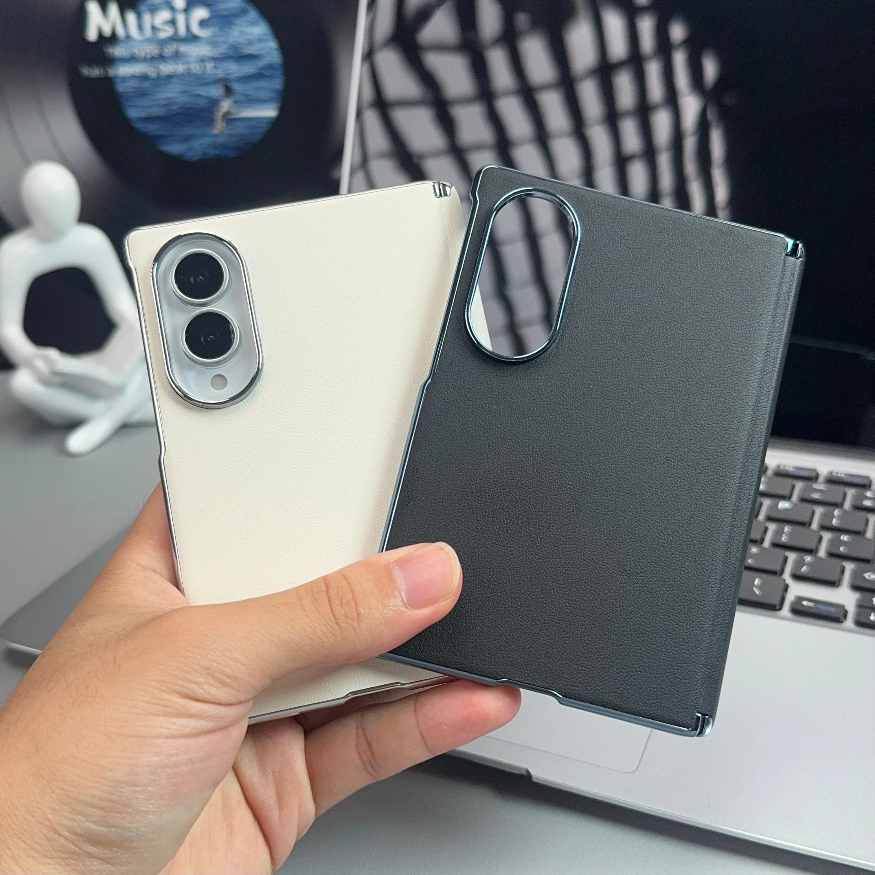 For Samsung Galaxy Z Fold 8 Case Luxury Lychee pattern Leather Skin-friendly Protective Cover Case Shockproof Phone Shell Funda