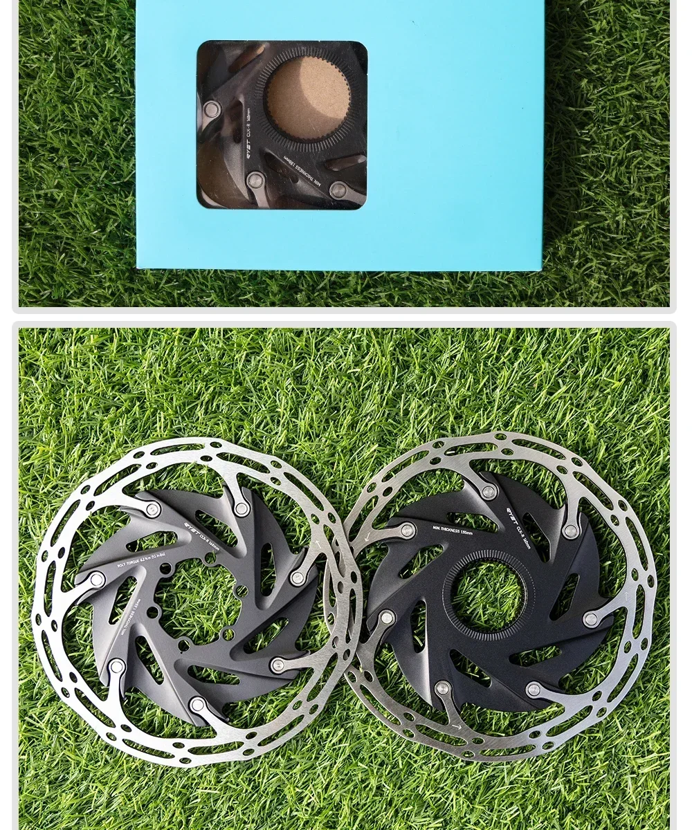 2025 RYET Fahrrad-Bremsscheiben, 6 Bolzen und Mittelsperre, 140 mm/160 mm, MTB, Rennrad, Fahrradteile, Scheibenbremsscheiben, Fahrradzubehör – Detail 16