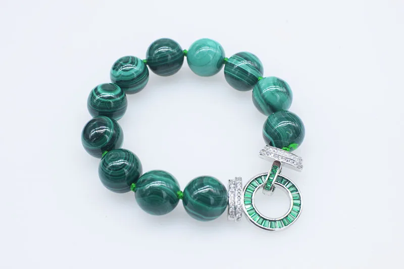 

Ожерелье-браслет из малахитовых бусин 4А, зеленые, круглые, 14 мм, 43 см, оптовая продажа, натуральные ювелирные изделия