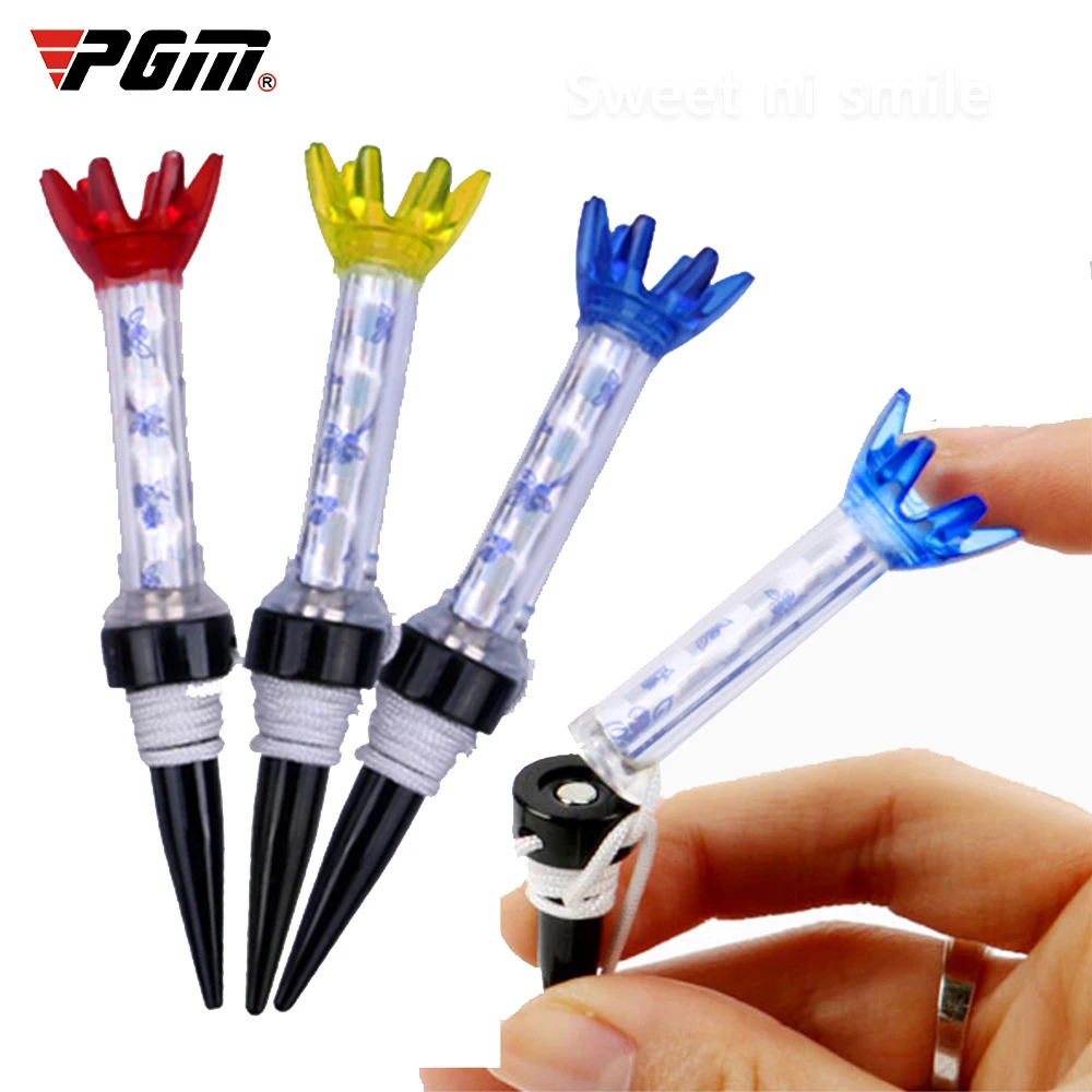 PGM 1 PCs Golf Tee Adjustable Limit Aiming Assist Golf Ball Tees Nail Plastic Ball Tee Set Magnetic Tee 70mm QT002