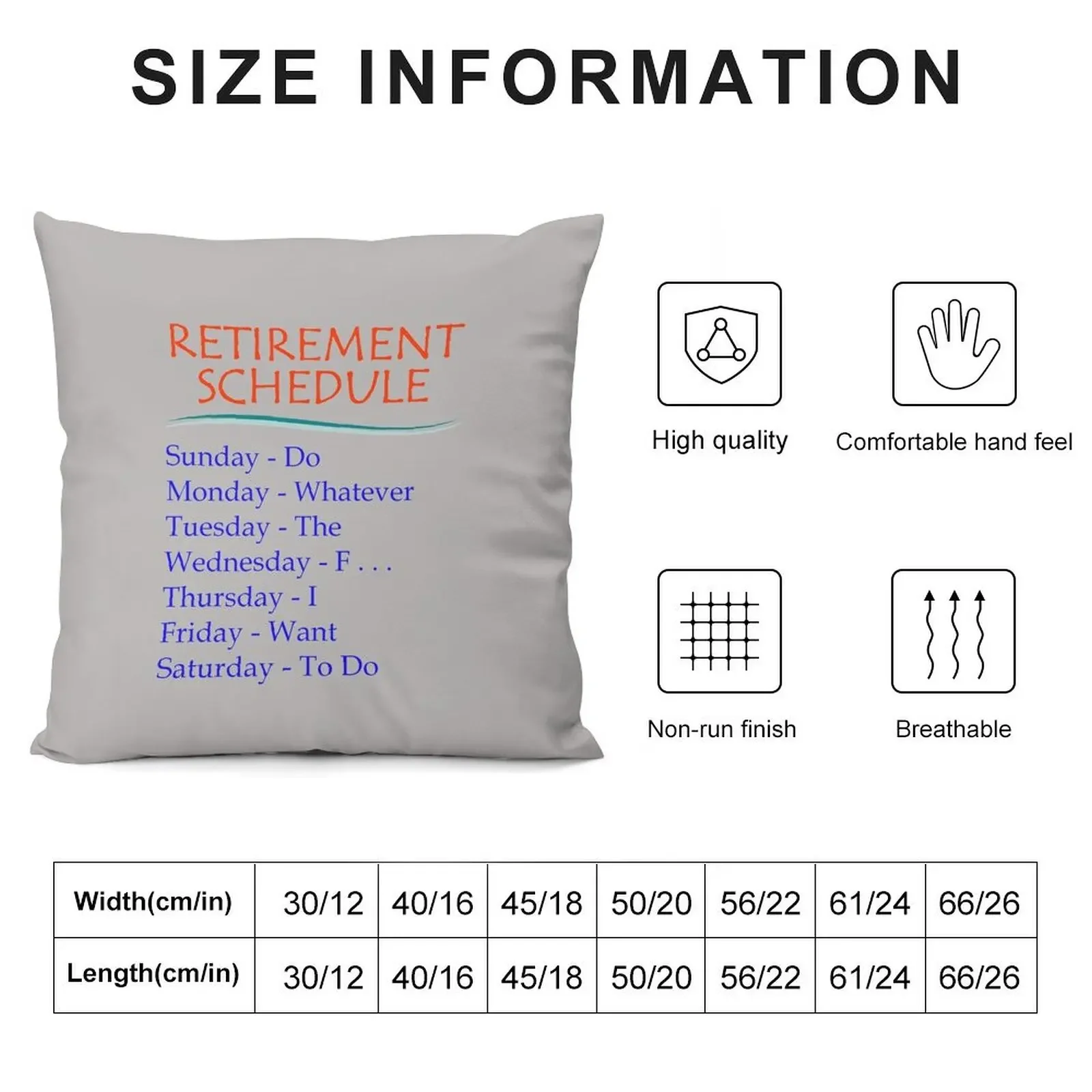 Retirement Gifts - Retirement Schedule Funny Gift Ideas for Retired or Retiring Women & Men at Retirement Party at Throw Pillow