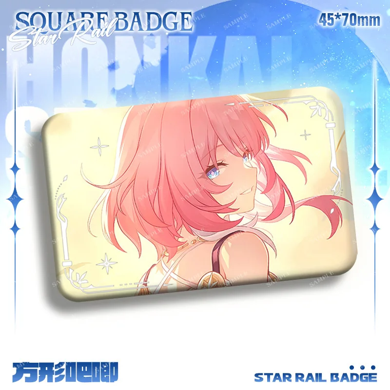 Game Honkai Star Rail New Square Badge Hysilens Castorice Phainon Cyrene Metal Brooch Anime Cosplay Accessories Anaxa Xmas Gifts - Image 4