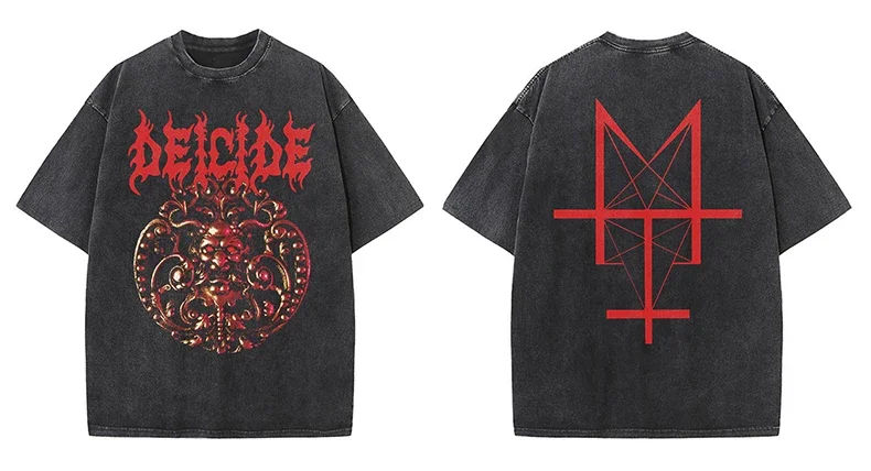 

Футболка Deicide Death Metal Band унисекс для мужчин и женщин, летняя модная брендовая футболка с короткими рукавами, роскошные повседневные винтажные топы