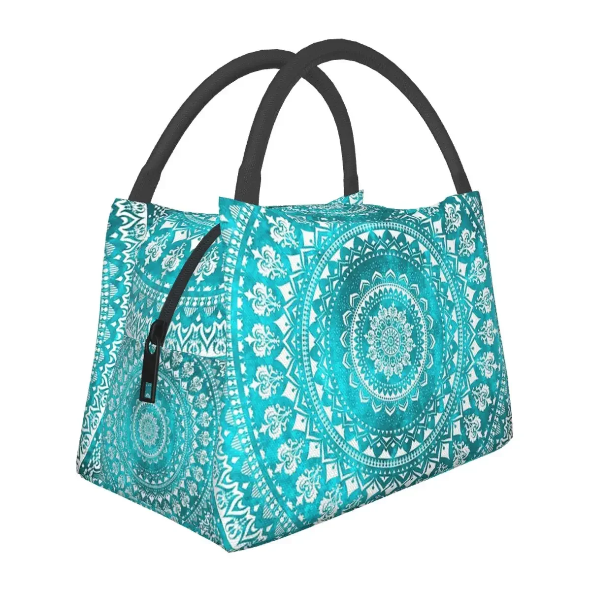 

Mandala Turquoise Lunch Bags Insulated Bento Box Leakproof Lunch Tote Picnic Bags Cooler Thermal Bag for Woman Girl Work