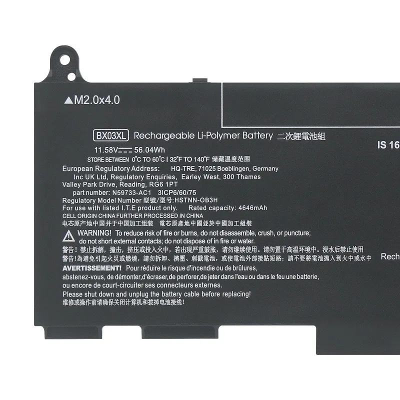 Emerging-Akku BX03XL BX03056XL für 830 845 G11 ZBook Firefly 14 G11 HSTNN-AB1D HSTNN-OB3H 11,58 V 56.04 Wh