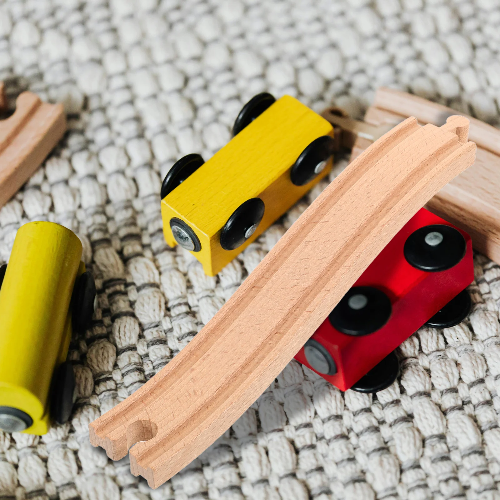 Juego de vías de tren de madera para niños, accesorios de vía de tren de madera, juguetes, vías de tren de madera, ferrocarriles, 2 uds.