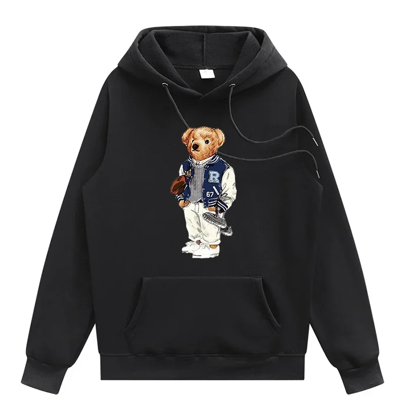 Designer Gentleman Bear Hoodie Ladies Fleece Warm Hip Hop Cotton Hoodie Loose Fashion Pullover Men\'s and Women\'s Hooded Sweater