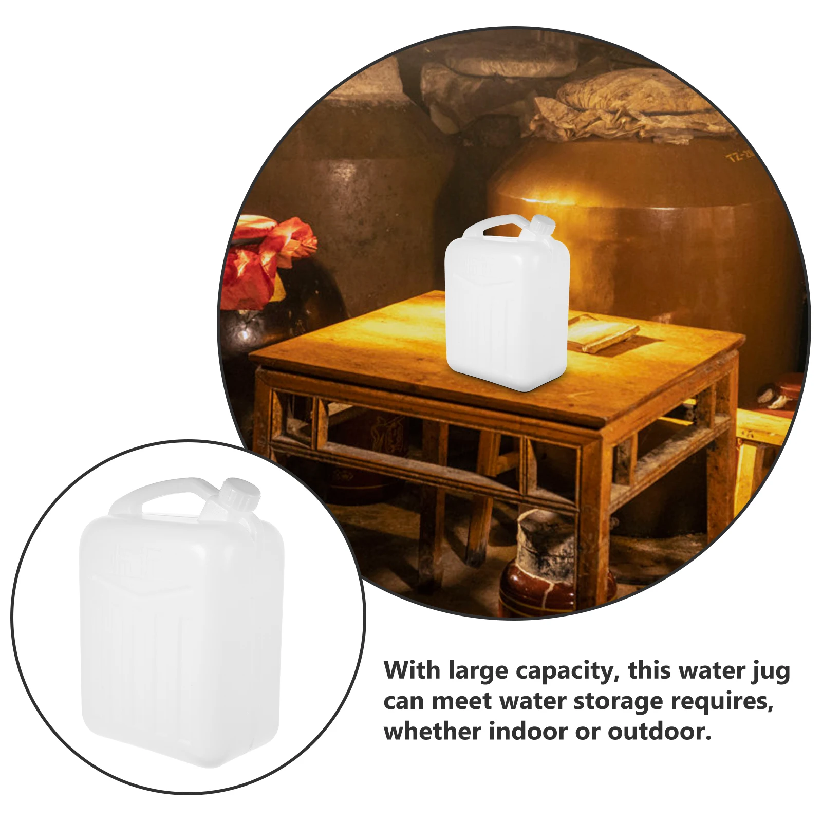 

10L Camping Water Container Durable Large Capacity Camping Hiking Container Safe Material White Water Storage Jug 20kg