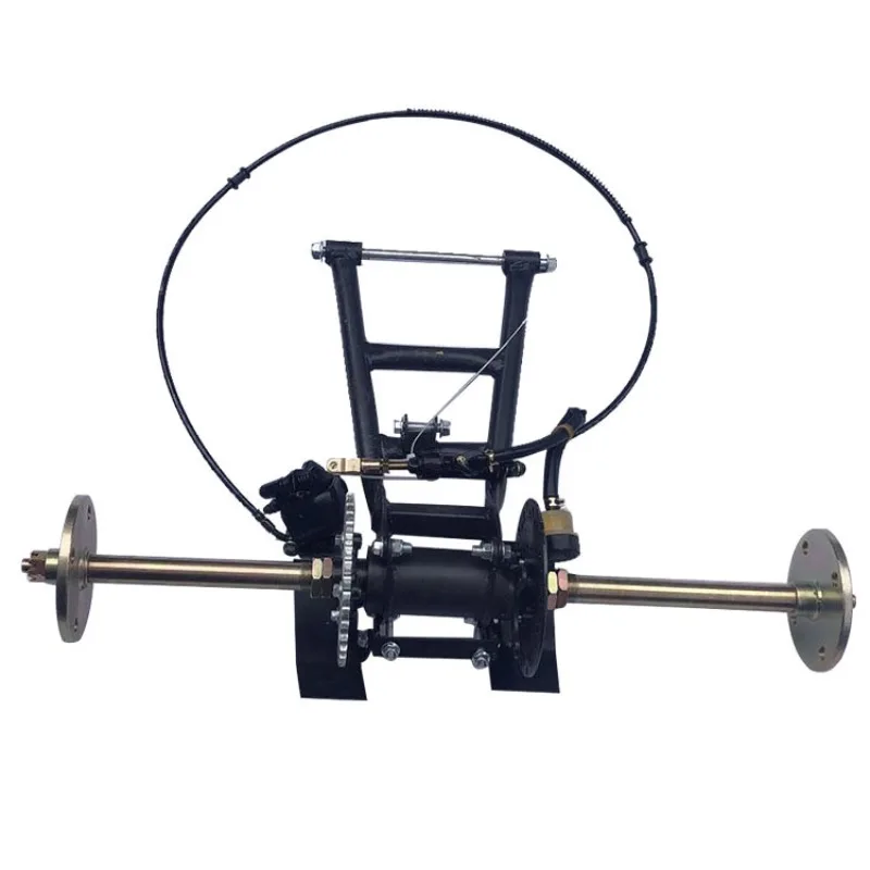 two-wheel change to three-wheel carding accessories bold 61-74CM rear axle assembly, rear fork rear axle flange diagonal 100MM