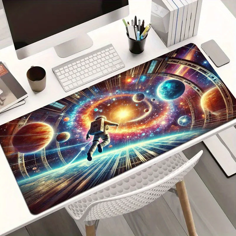 

The anti-slip rubber base of the space astronaut mouse pad is suitable for gamers and office use and is washable