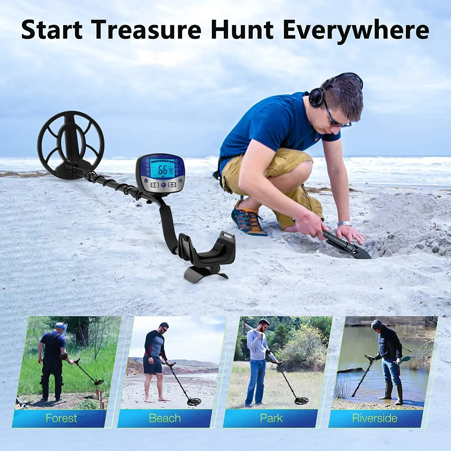 Professional Gold Metal Detector T11 Target LCD DISC Notch Pinpoint Model Underground Search and Exploration of Precious Metal